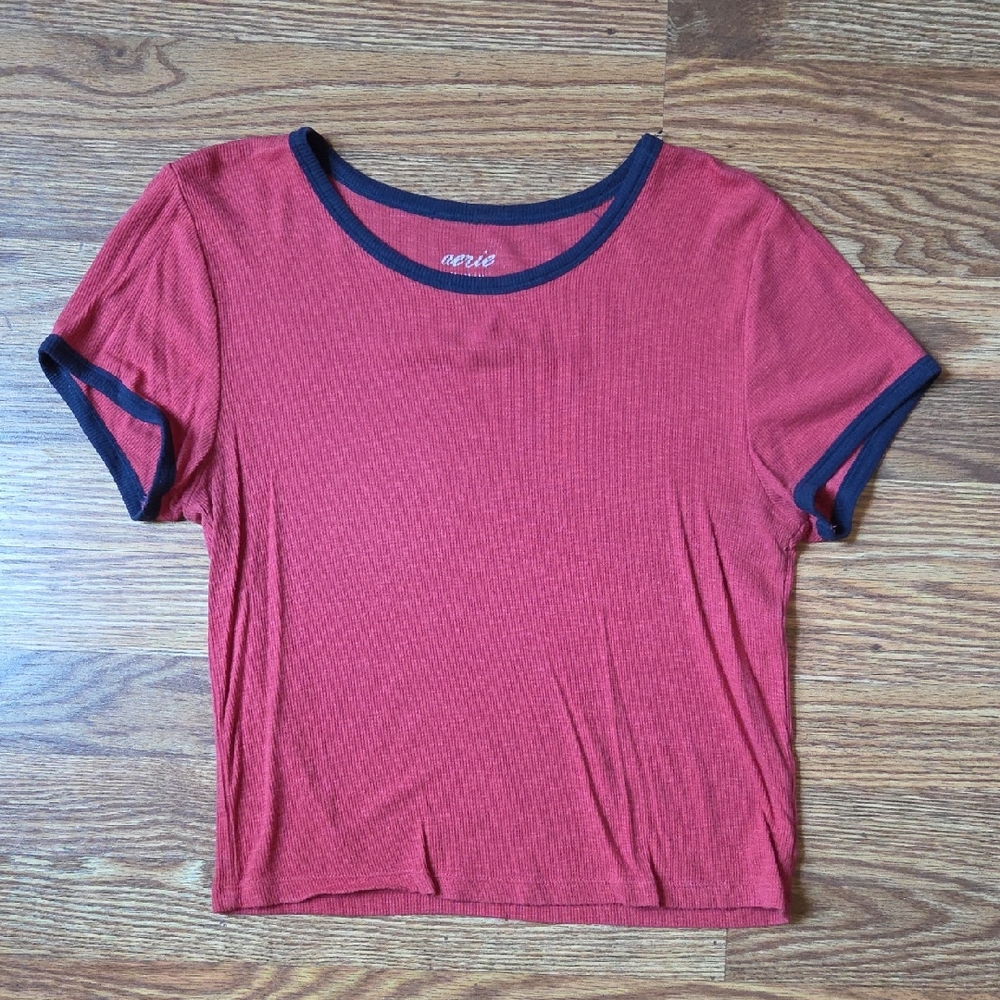 Aerie Ribbed Ringer Baby Tee